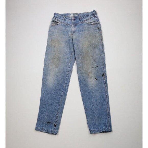 Vintage 90s Calvin Klein Mens 32x34 Distressed Tapered Leg Denim Jeans Blue USA